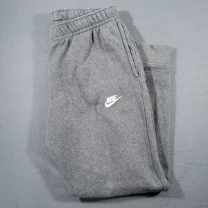 Nike Club Fleece Joggers Mens 32x27 Gray Tapered Leg Ankle Cuff Casual Fall